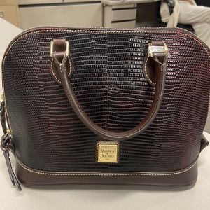 COPY - Dooney & Bourke Bordeaux/Brown Tmoro Zip Satchel